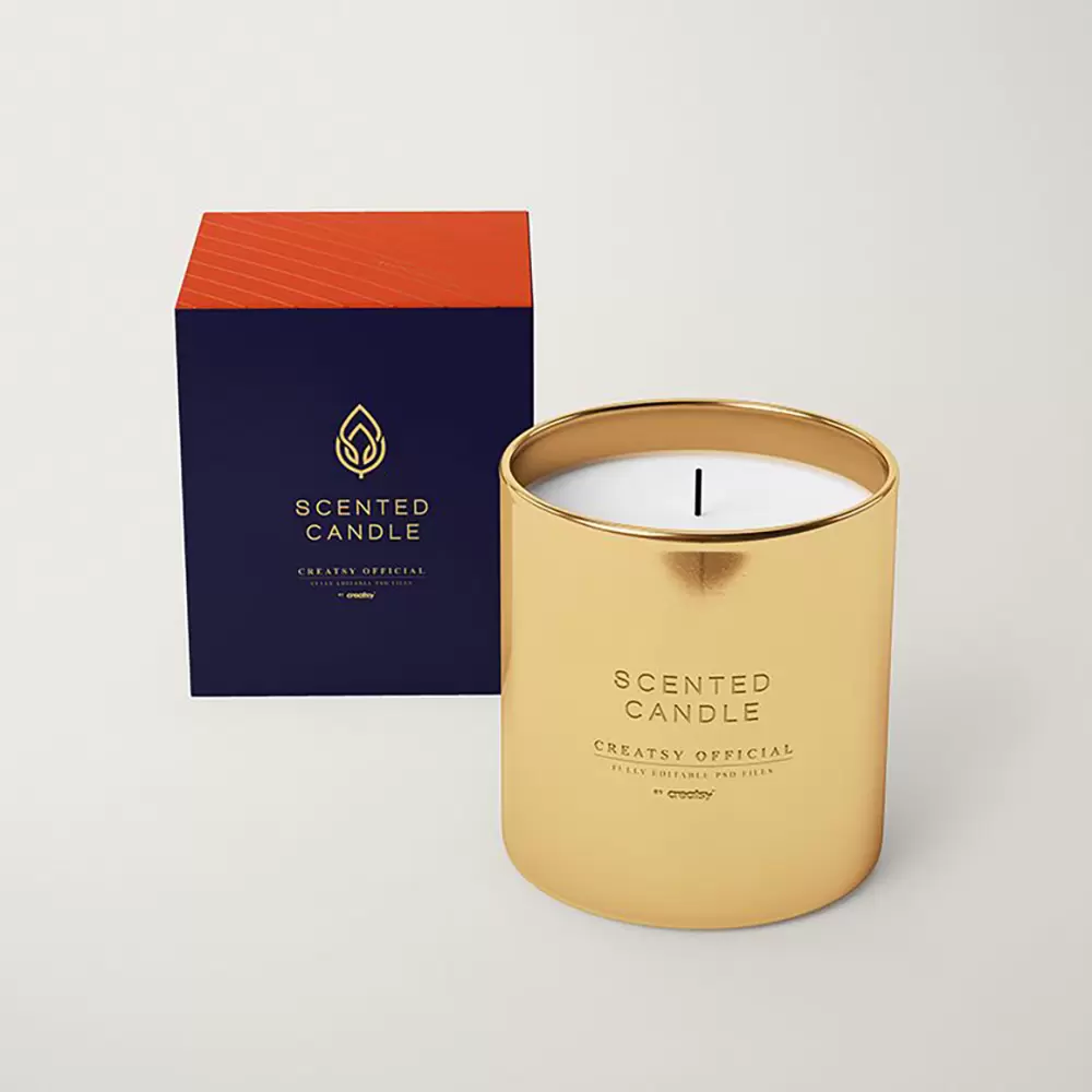 Cardboard candle box with folder box type